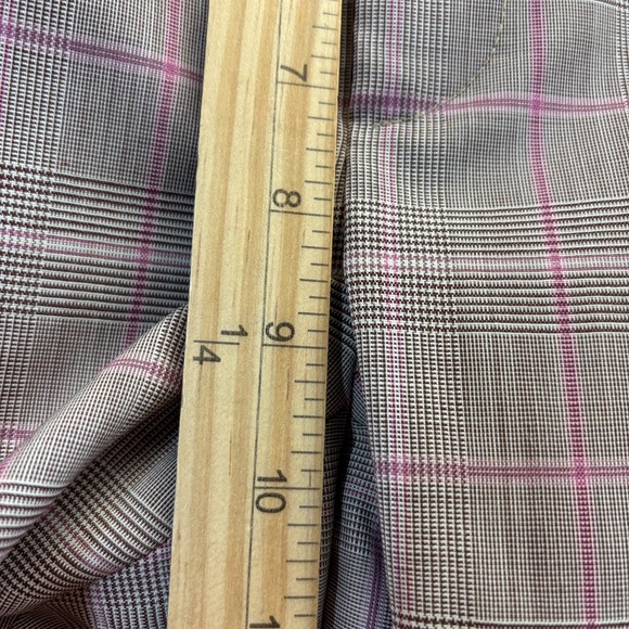 Brian Dales Mens Academia Hipster Plaid Tapered Trousers Size 34 X 34 Pink Italy - Picture 5 of 9